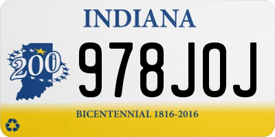 IN license plate 978JOJ