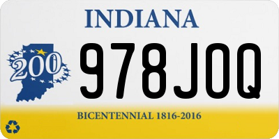 IN license plate 978JOQ