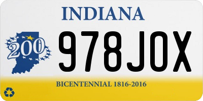 IN license plate 978JOX