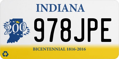 IN license plate 978JPE