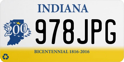 IN license plate 978JPG