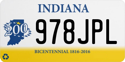 IN license plate 978JPL