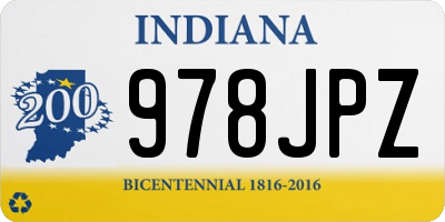 IN license plate 978JPZ