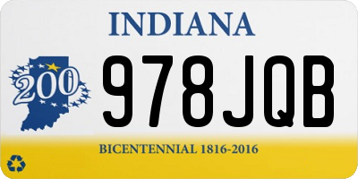 IN license plate 978JQB