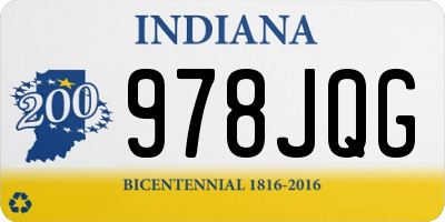 IN license plate 978JQG