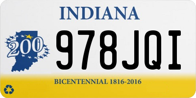 IN license plate 978JQI