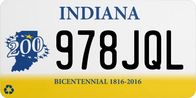 IN license plate 978JQL