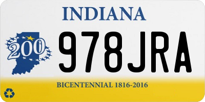 IN license plate 978JRA