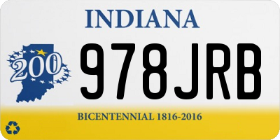 IN license plate 978JRB