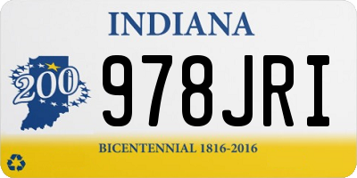 IN license plate 978JRI