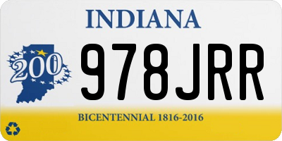 IN license plate 978JRR
