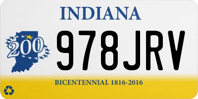 IN license plate 978JRV