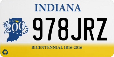 IN license plate 978JRZ