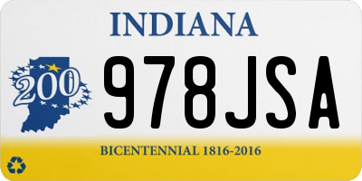 IN license plate 978JSA