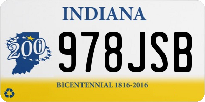 IN license plate 978JSB
