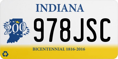 IN license plate 978JSC