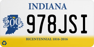 IN license plate 978JSI