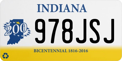 IN license plate 978JSJ