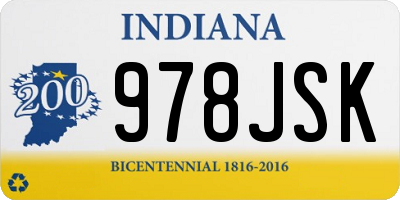 IN license plate 978JSK