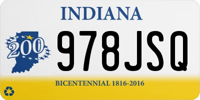 IN license plate 978JSQ