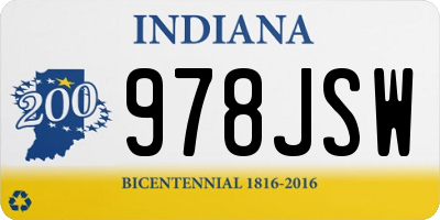 IN license plate 978JSW