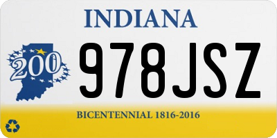 IN license plate 978JSZ
