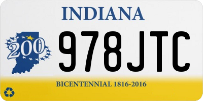 IN license plate 978JTC