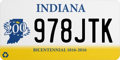 IN license plate 978JTK