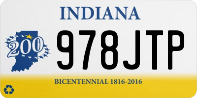 IN license plate 978JTP