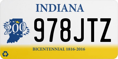 IN license plate 978JTZ