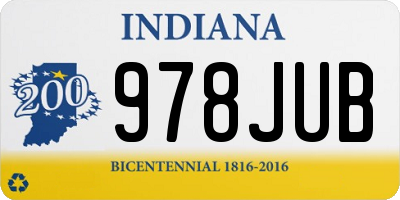 IN license plate 978JUB