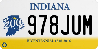 IN license plate 978JUM