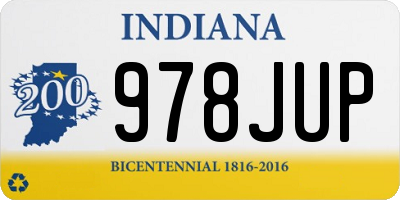 IN license plate 978JUP