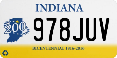 IN license plate 978JUV