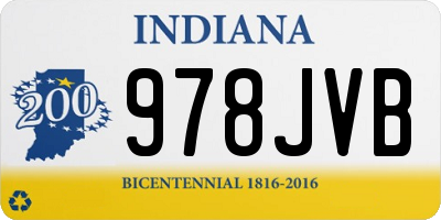IN license plate 978JVB
