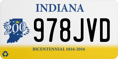 IN license plate 978JVD