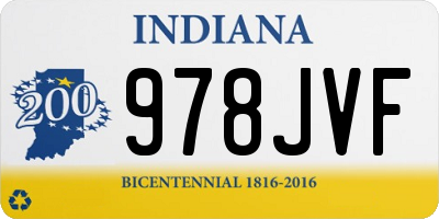IN license plate 978JVF