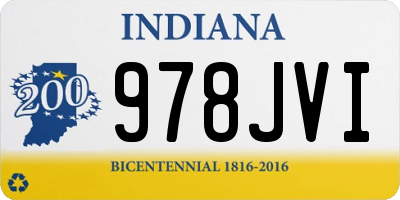 IN license plate 978JVI
