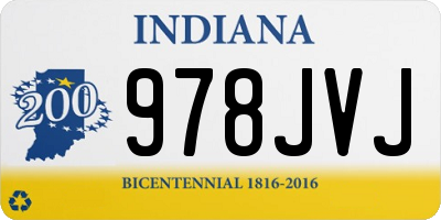 IN license plate 978JVJ