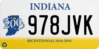IN license plate 978JVK
