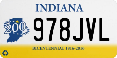 IN license plate 978JVL