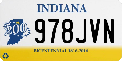 IN license plate 978JVN