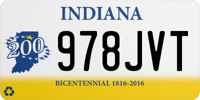 IN license plate 978JVT