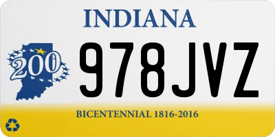 IN license plate 978JVZ