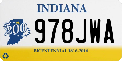 IN license plate 978JWA