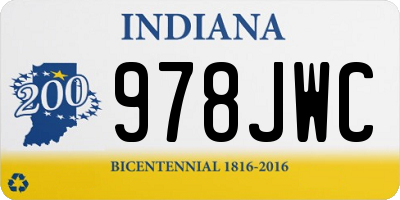 IN license plate 978JWC