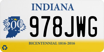 IN license plate 978JWG