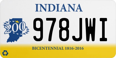 IN license plate 978JWI