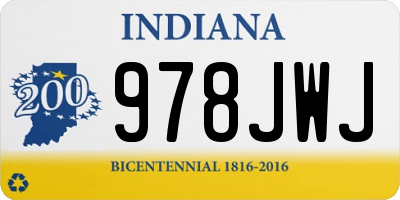 IN license plate 978JWJ