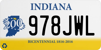 IN license plate 978JWL